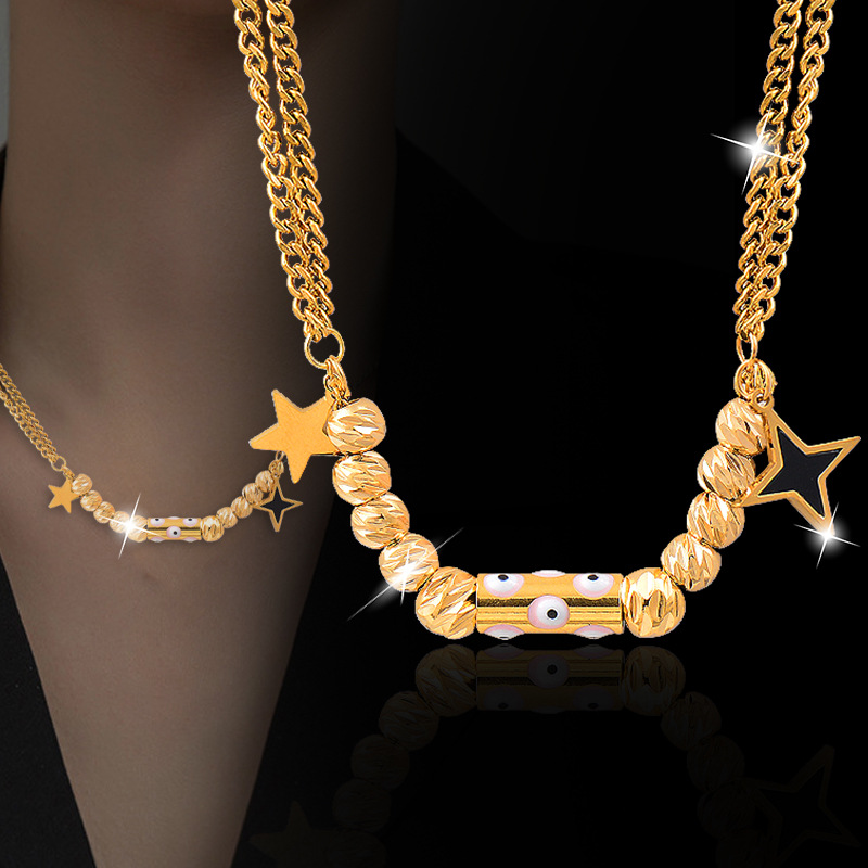 Fashion Star Titanium Steel Plating Bracelets Necklace 1 Piece