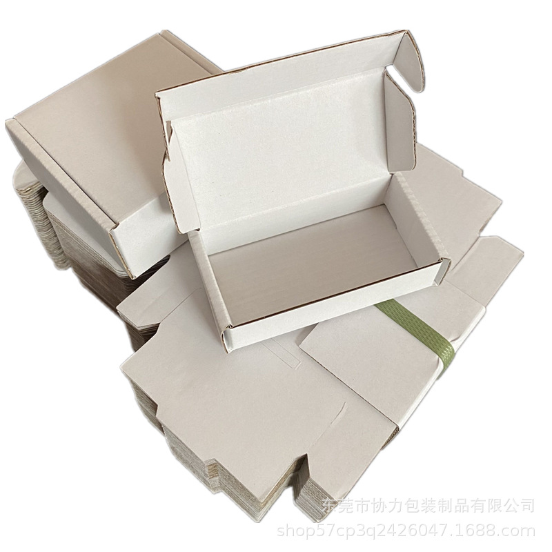 白色飞机盒20长条形飞机盒瓦楞纸盒项链筷子餐具打包快递盒批发