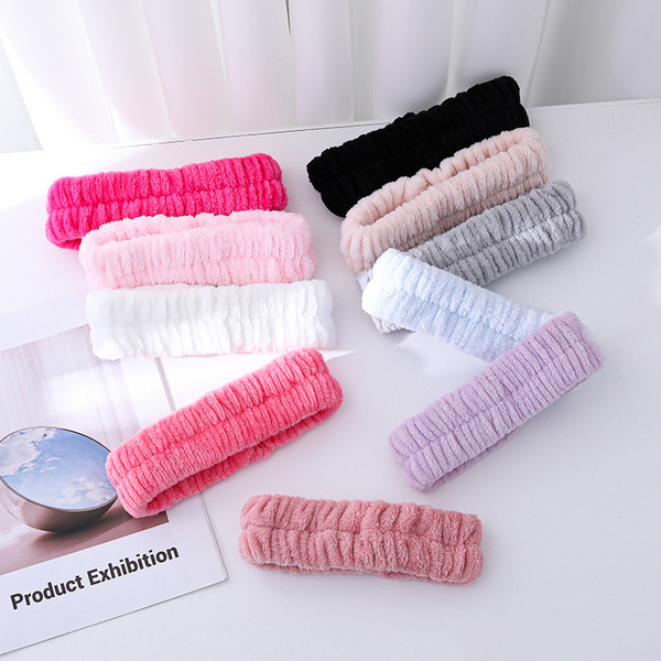 solid color headband for face washing