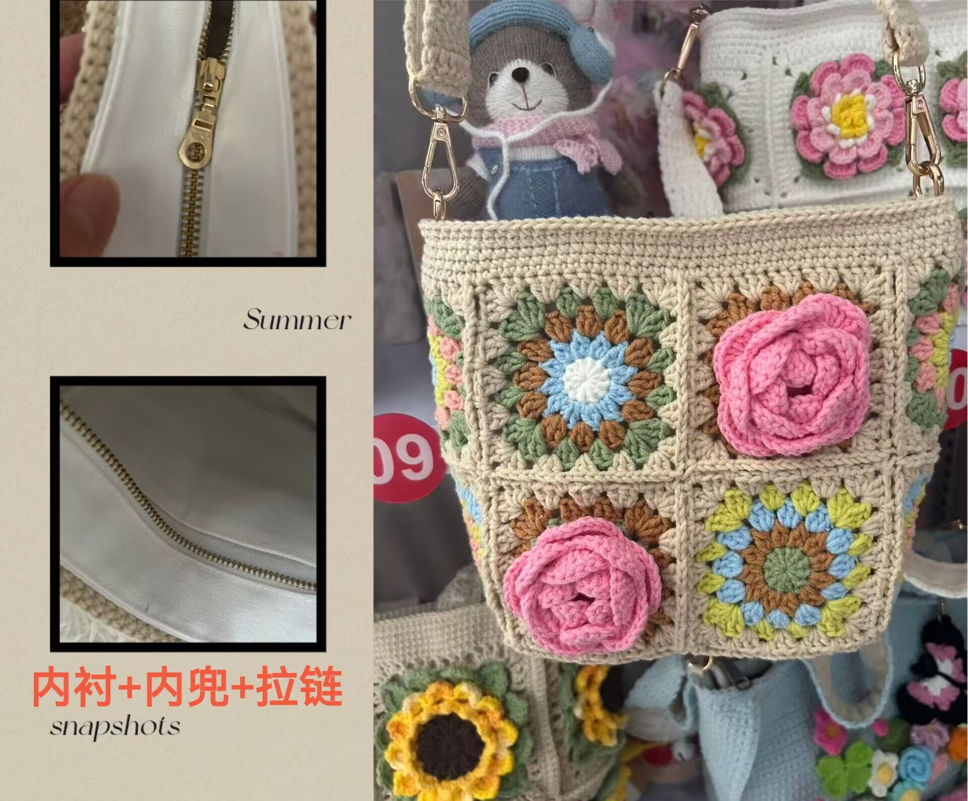 Estilo elegante y digno, ropa de gancho, bolsos de fresa, bolsos de teléfono móvil para la familia y las vacaciones. image 64