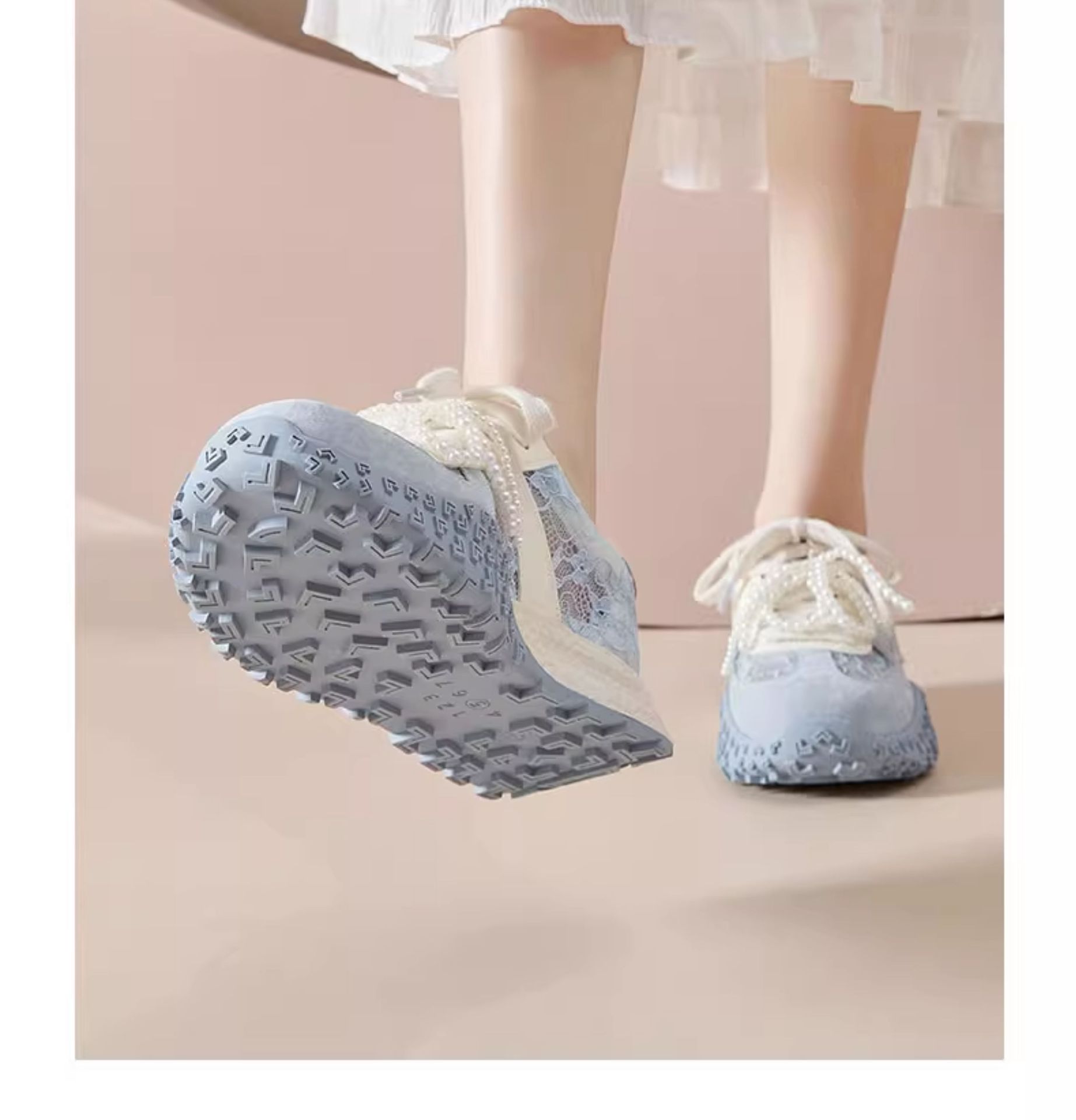 Giày sneaker nữ lưới thoáng khí phong cách Đức retro 2025 — màu xanh, Tím, Màu trắng nhạt, màu vàng chi tiết 8