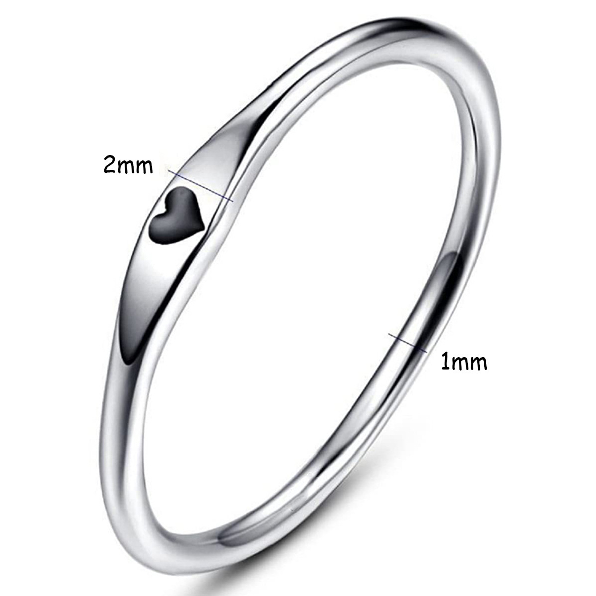 1 Piece Quantity Simple Style Geometric Heart Shape Titanium Steel Plating Rings