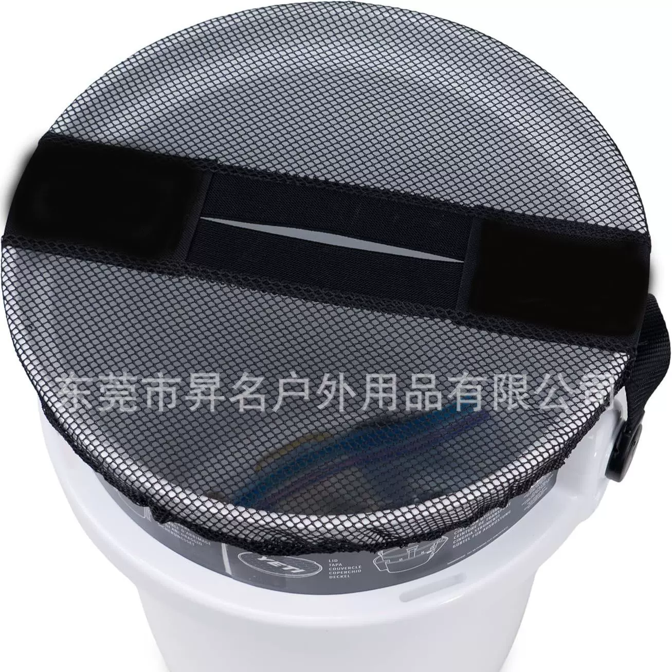 鱼饵桶盖 垃圾桶盖转换器适用于船桶 -钓鱼和划船配件 - 黑色网格