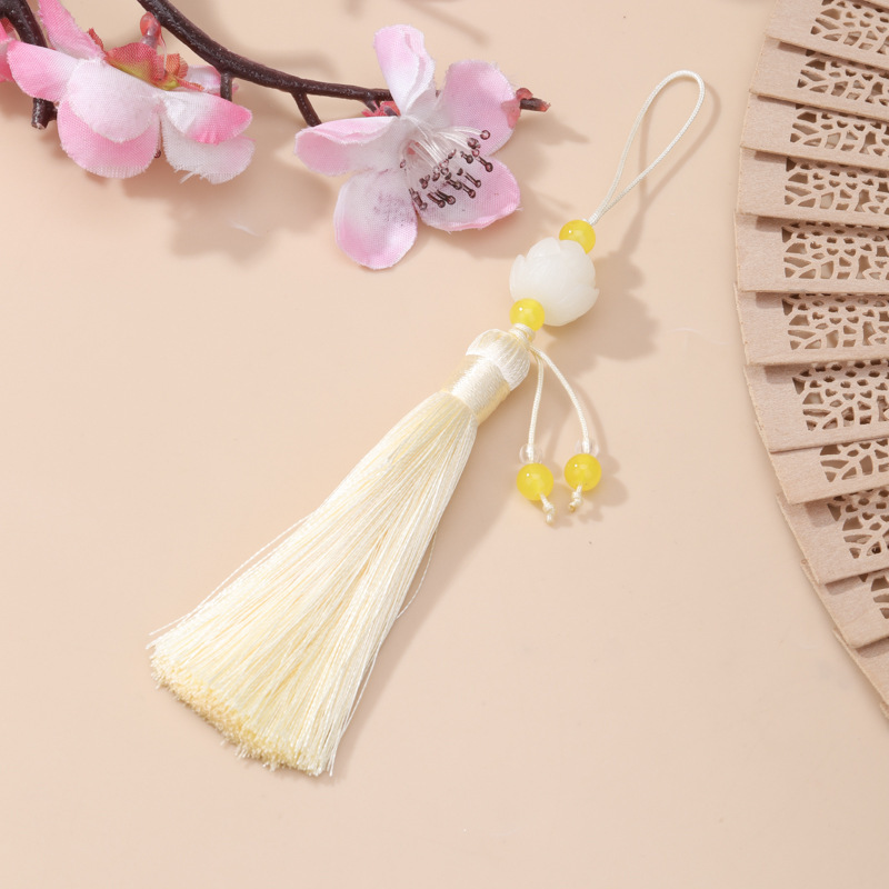 8cm三层莲花流苏手工diy手机吊穗车内吊坠包包挂件挂饰厂家批发款|undefined