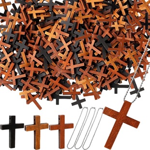 Cross-border hot selling wooden pendant cross without chain solid wood pendant crafts