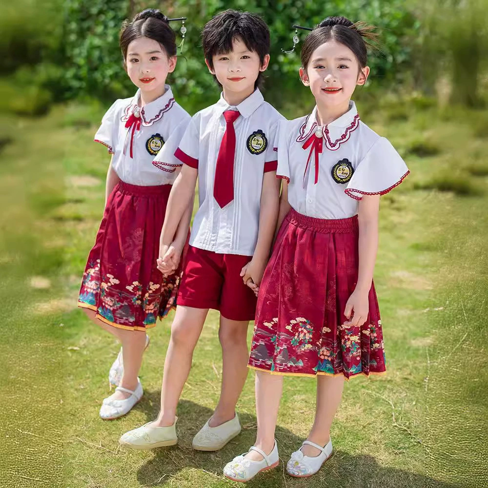 1 июня детская одежда, китайская и западная юбка с конской лапшой, костюм для детского сада