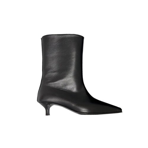 Korean style French pointed cat-heel ankle boots for women 2025 autumn and winter new low-heeled fine heeled retro wide-mouth mid-toe boots