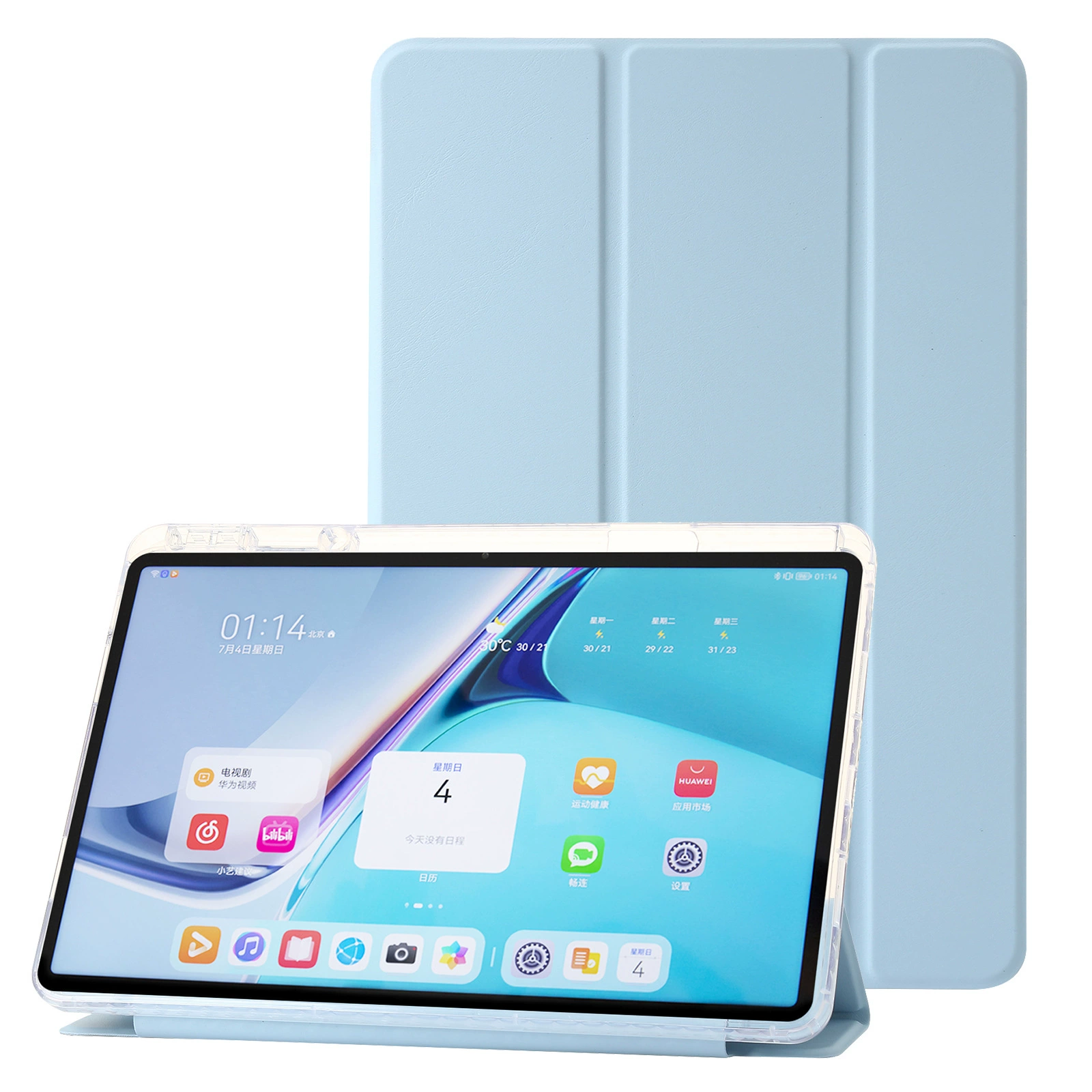 Подходит для Huawei Matepad 11.5s, плоский защитный чехол с отделением для ручки, прозрачный акриловый кожаный чехол Air с защитой от падений