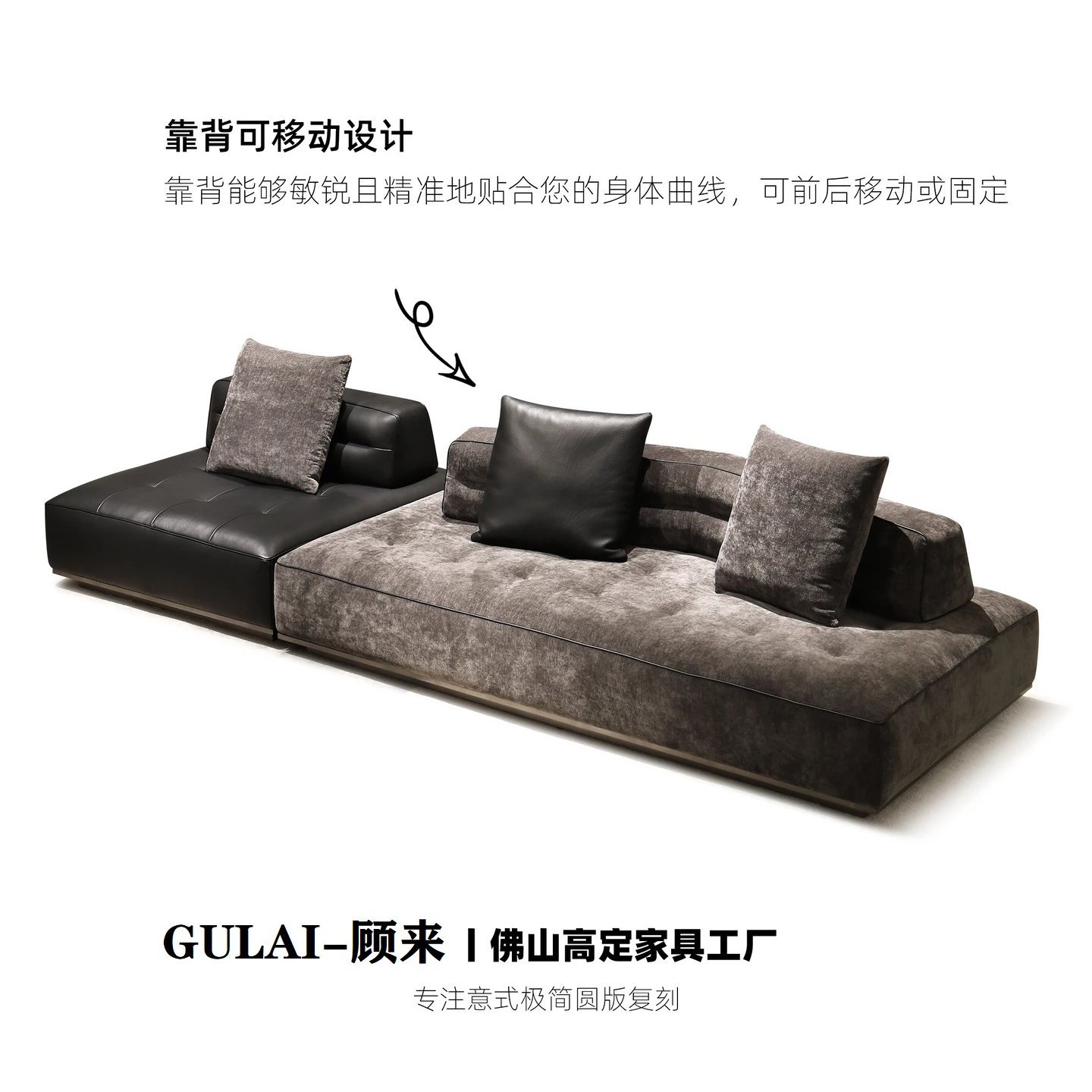 Wayne Sofa, first-layer genuine leather, light luxury, large apartment villa, high-end U-shaped living room, Italian-style high-end leather and fabric sofa