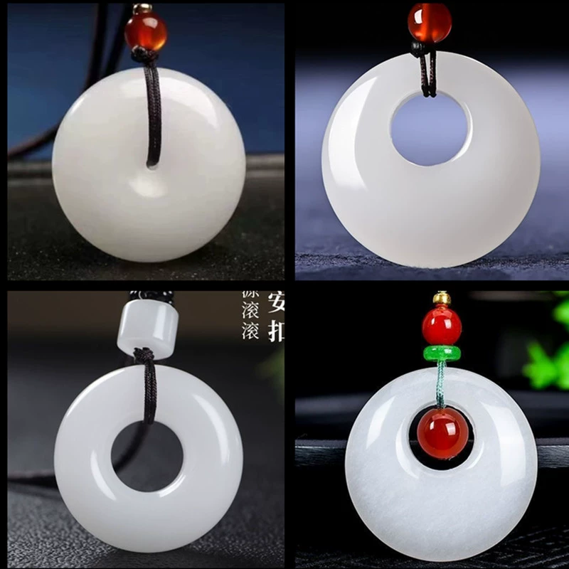 Защитный амулет из белого Jade, пряжка, кварцевый золотой кулон