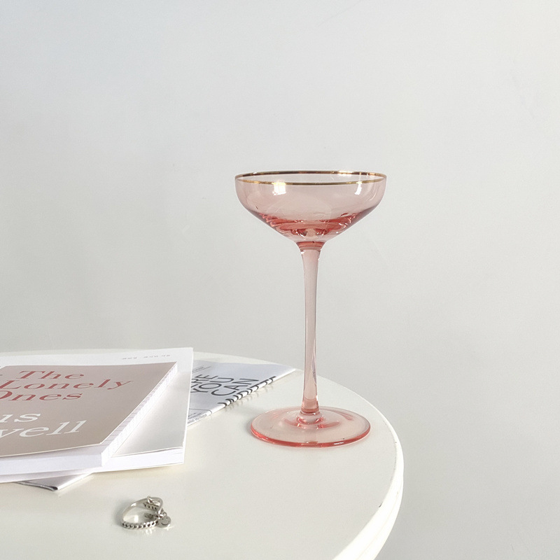 Nordic Style Net Red Sweet Wine Glass Champagne Glass Ice Wine Cup Cocktail Glass Pink Crystal Goblet