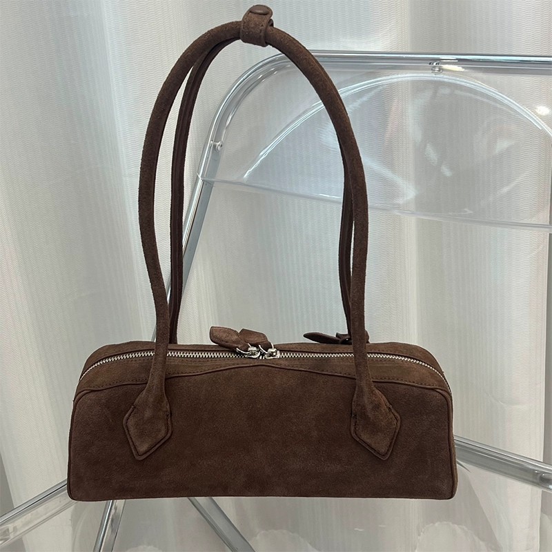 Niche Cowhide French Baguette Bag Retro Underarm Bag for Women Luxury AL Genuine Leather Handbag Shoulder Bag - Thumbnail 7