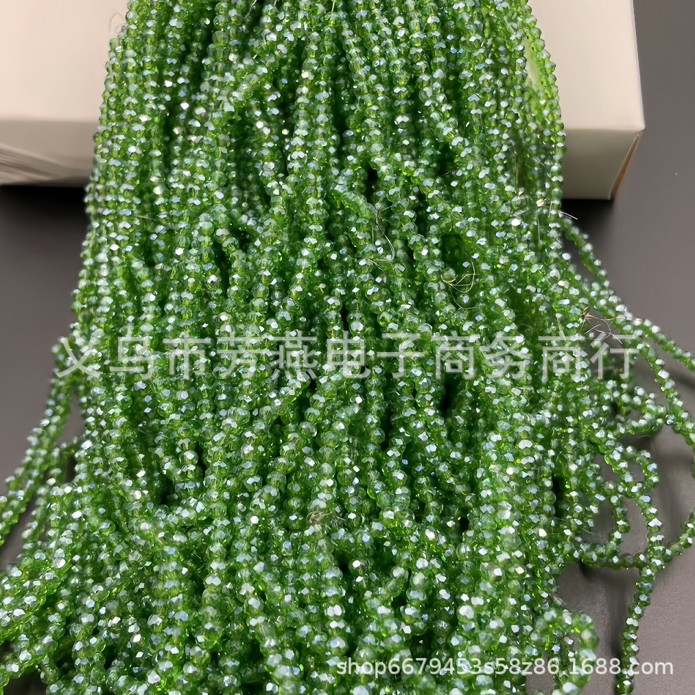 Cuentas planas de 1MM para ruedas de cuentas, cuentas de porcelana AB de alta temperatura, coloridas, transparentes, iridiscentes, facetadas, para pendientes, pulseras, espaciadores y micro cuentas.