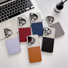 撞色電鍍素皮華為Pura70手機殼適用啟航防摔鏡頭全包P70pro保護套