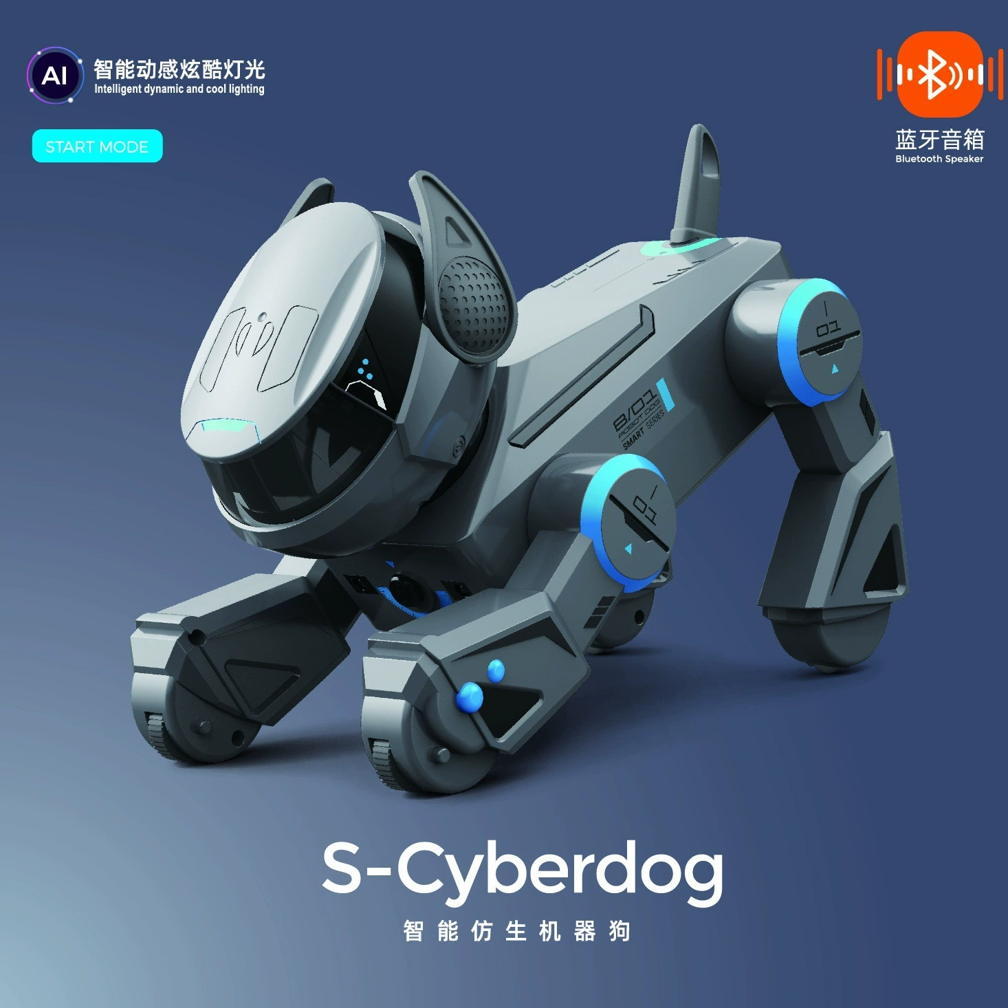 Toy, smart mechanical robot dog for programming, (Cross-border trading), Russia, remote control, wholesale