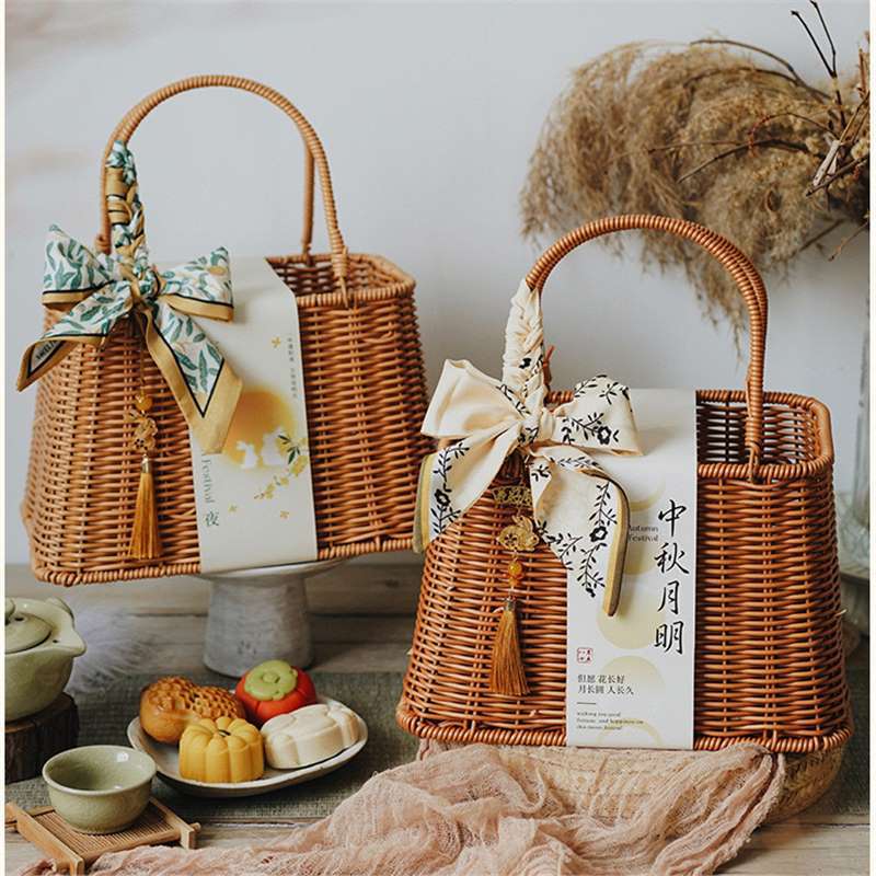 New Chinese-Style Pastry Mooncake Packaging Box, Egg Yolk Crisp and Fruit Mid-Autumn Gift Box, Dessert Ice Skin Box Storage Basket