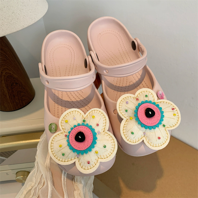 Cute Ballet-Style Perforated Shoes for Women, Summer Eva Super Fairy-Like and Adorable Outdoor Comfortable Beach Non-Slip Closed-Toe Slippers for Women