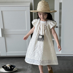 韓國女童連衣裙2024寶寶夏裝時髦裙子兒童洋氣甜美仙氣生日裙