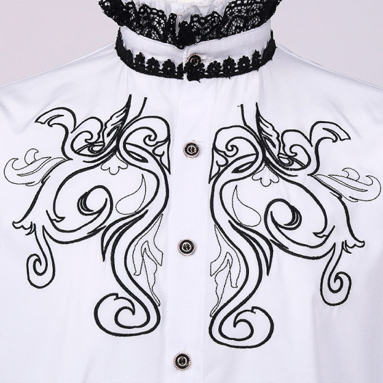 2023 New European and American Spring and Autumn Men's Renaissance Clothing Shirt Medieval Steampunk Gentleman Top