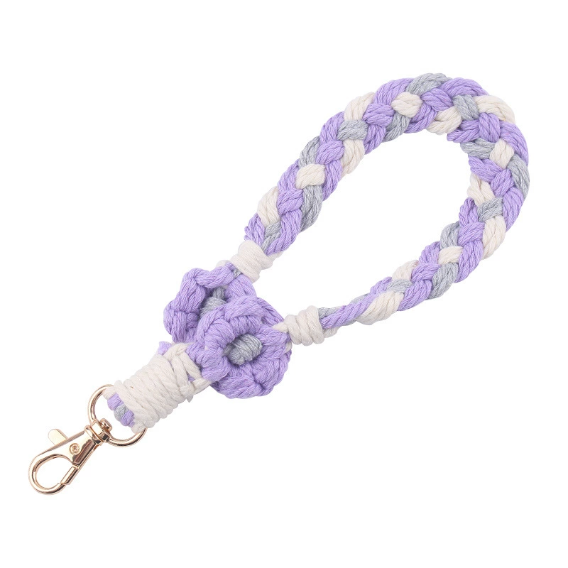 Creative strap for keys handmade, woven keychain, pendant, accessory, DIY, flowered