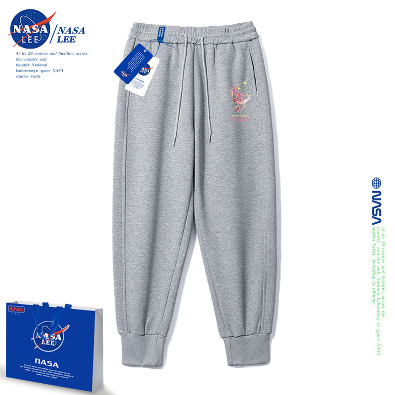 회색 빨간색 그림 바지