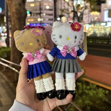 新款高校制服长腿hellokitty包包挂件可爱毛绒公仔玩偶凯蒂猫挂饰