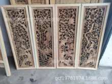 仿古木雕挂件工艺品雕刻板中式古典家具客厅背景墙根雕四季花鸟