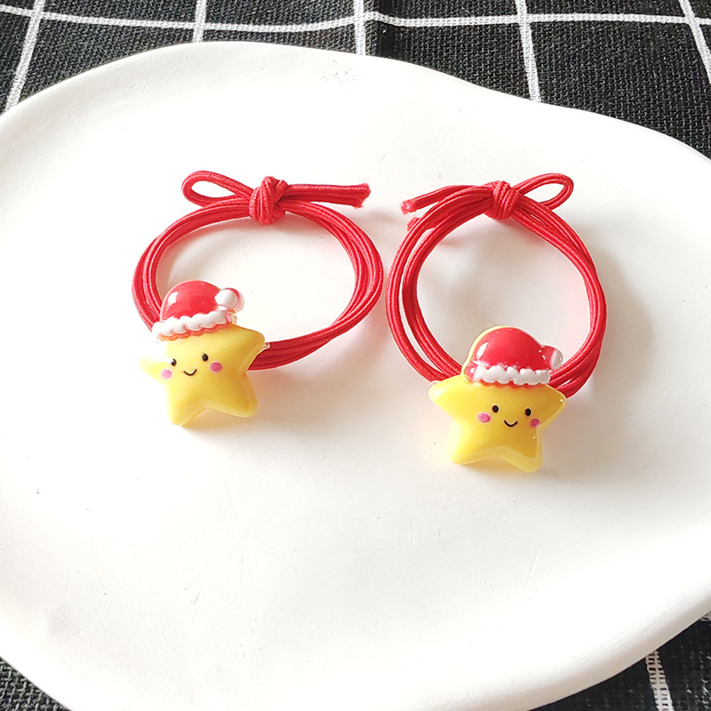 Regalo di Natale Accessori per capelli per bambini di Natale Babbo Natale Fascia elastica alta Albero di Natale Pupazzo di neve Alce Elastico per capelli Scrunchie per le feste_voghion.com