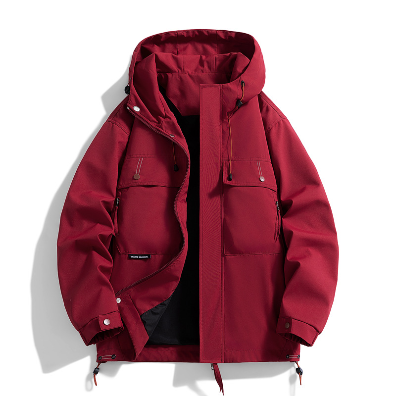 Purchase by Size Chart Functional Wind Spring and Autumn Jacket Men's workwear Outdoor Mountaineering Snow Neil Werproof Loose Hooded Warm_voghion.com
