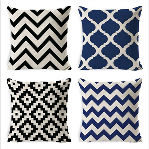 Amazon's new linen pillow geometric pillow case sofa cushion cover car bedside waist pillow office cushion