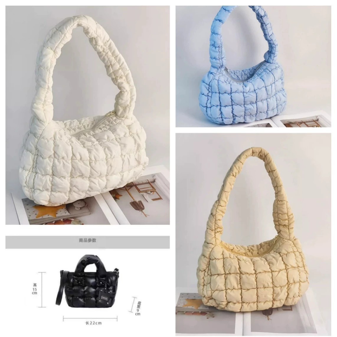[П professionally formulated by the manufacturer] 한국어 версия сумки облако pleated bag bubble down bag crossbody bag puff bag подмышечная сумка