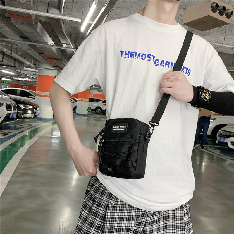 67g Weight Zipper Closure Type Single Shoulder Strap Strap Type Crossbody Bag Bags Type Nylon Material Letter Pattern Streetwear Style Square Shape Khaki, Light Grey, White, Black Color Small Size Small Nylon Letter Streetwear Square Zipper Crossbody Bag 42