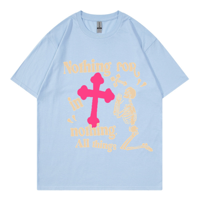 16 color men's design with floral design oversize American street niche couple ins short sleeved T-shirt_voghion.com
