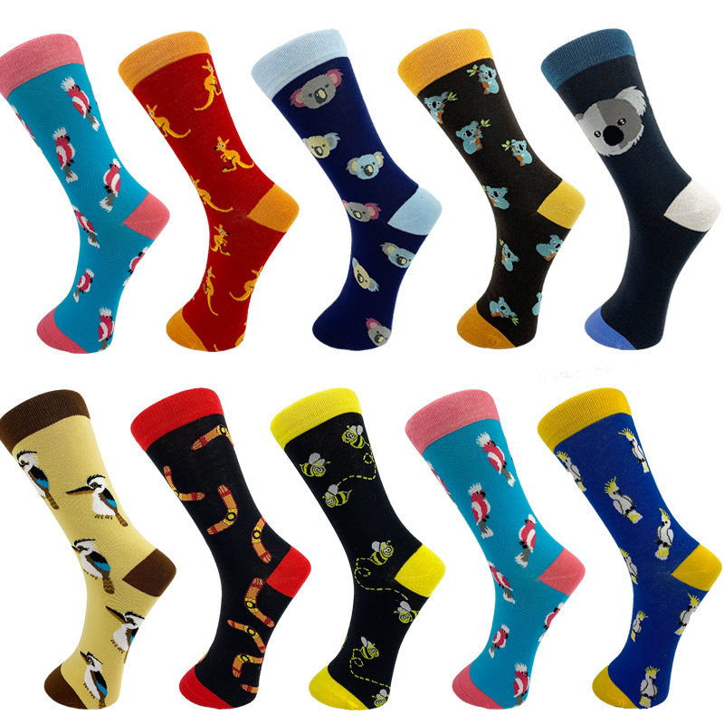 200 Needle Outdoor Sports Men's and Women's Socks Japanese Style Fun Animal Stockings Street Skateboard Couple Fashionable Socks