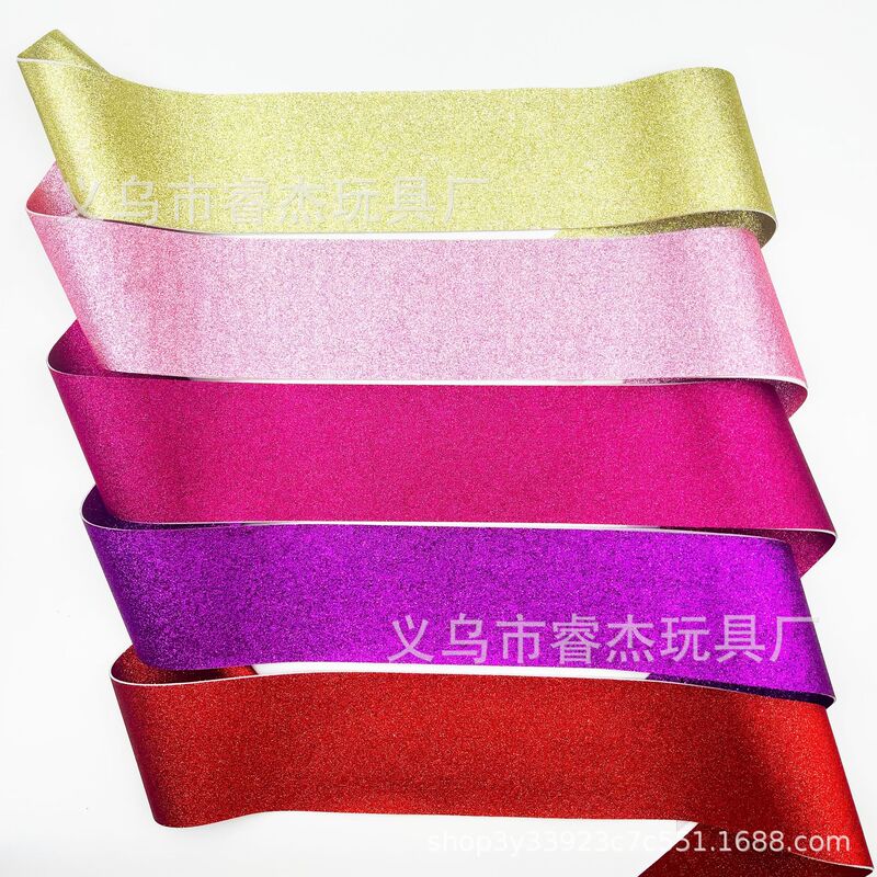 Cross-Border Ready-Made Hen Party Single Party Elastic Onion Pink Solid Color Blank Ceremonial Ribbon Birthday Shoulder Strap Ribbon