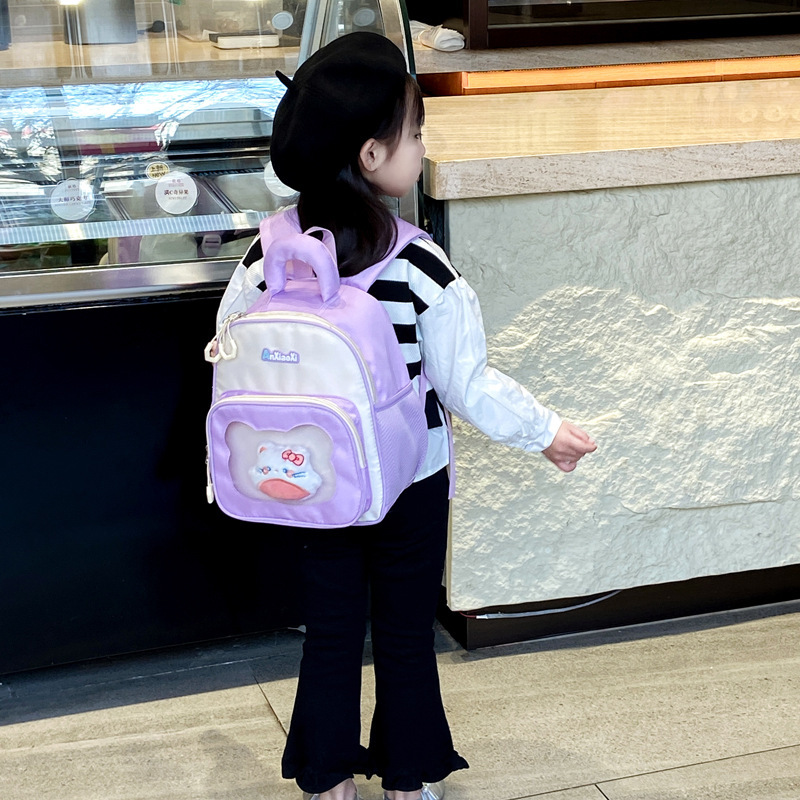 2025 lindo bolso para niños nueva mochila de Kitty portátil jardín de infantes mochilas escolares casuales para niños y niñas transfronterizas