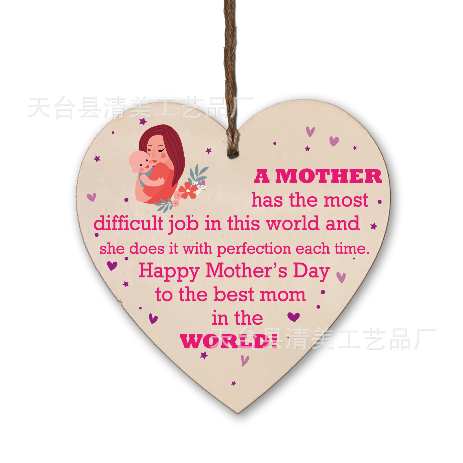 100mm love madera pieza colgante 1 paquete