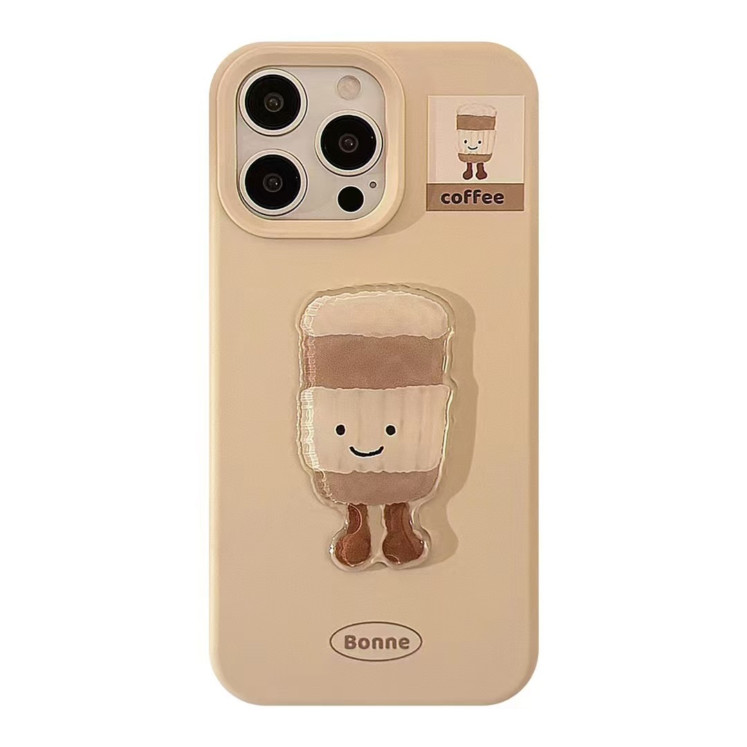 Patatas fritas tricolores tridimensionales iphone16promax parche de hamburguesa para Apple 16pro funda para teléfono móvil 14/15 suave