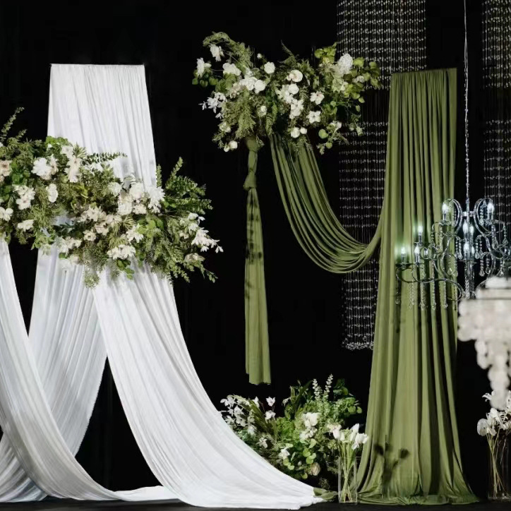 婚庆弹力布吊顶纱幔布幔酒店婚礼堂舞台顶部云顶纱道具舞台云顶纱