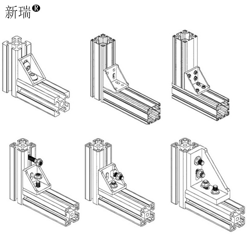 4080角部品/4080厚さ角コード/アルミニウム合金角コード高強度角部品/4穴位置決め形材コネクタ|undefined