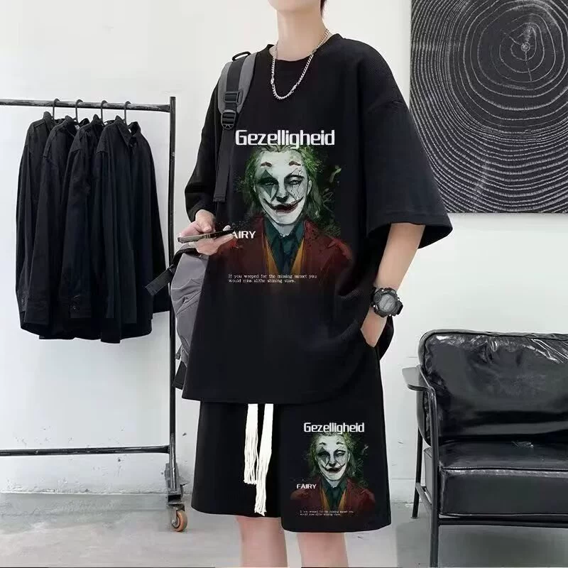 Футболка короткий рукав, летний набор, спортивный костюм, плюс сайз