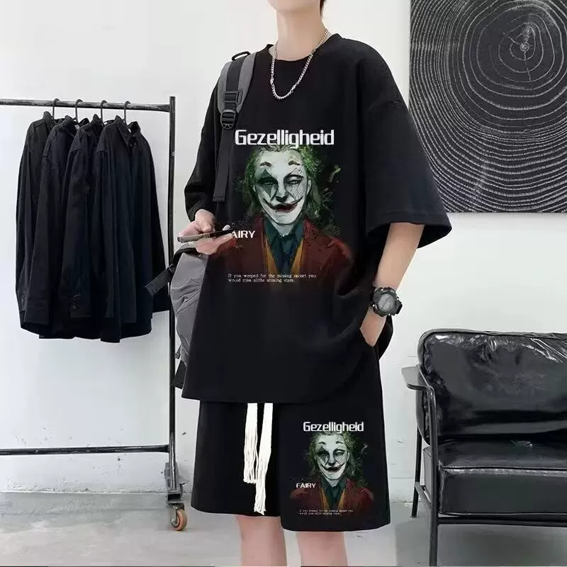 Футболка короткий рукав, летний набор, спортивный костюм, плюс сайз