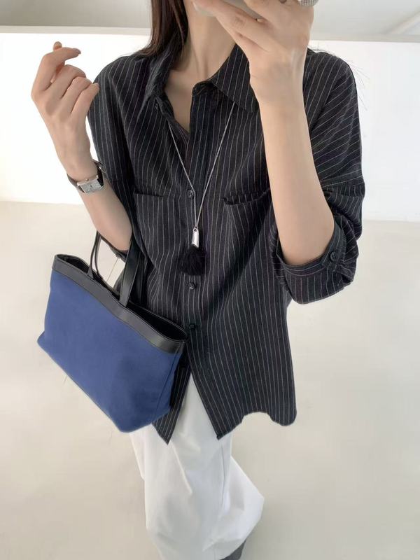 2025秋女装新款韩版宽松大版显瘦百搭长袖格子衬衫女8112|undefined
