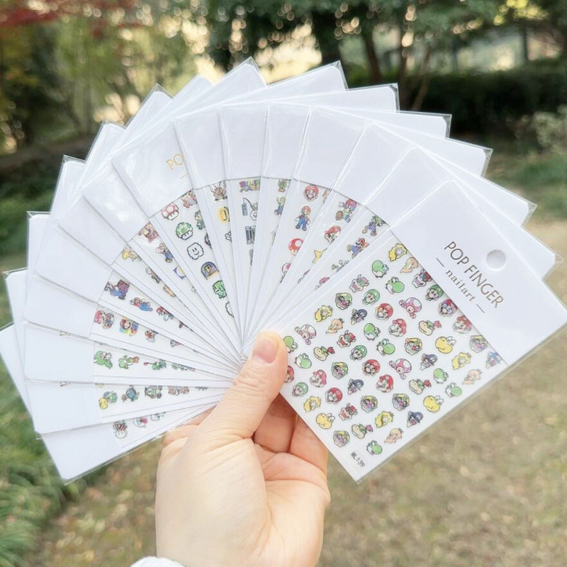 Colorful Mario children nail stickers children nail stickers Mario nail stickers ML137-151