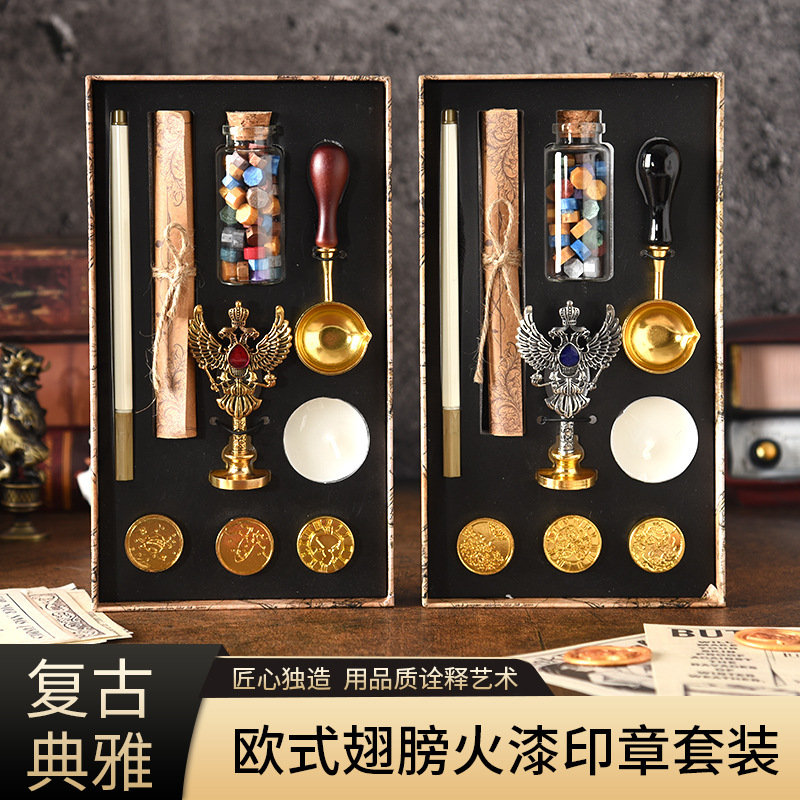 European Style Fashion Fire Paint Seal suit Gem Handle Seal Bottled Wax Diy Hand Account Birthday Gift Festival