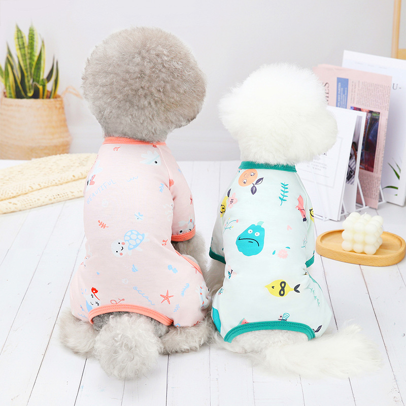 New Product Cute Style Full Print Home Clothes for Small and Medium Dogs, including Pomeranian and Teddy, Spring and Summer Pet Clothes, Casual Dog Supplies