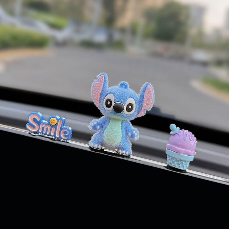 Cute Car Interior Screen Decoration, Car-Mounted Stitch Display Ornament, Doll Toy, New Model 2025