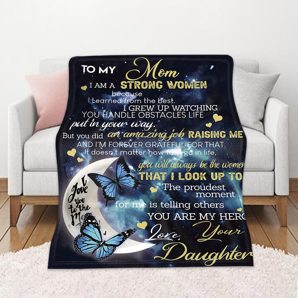 亚马逊热销DIY感恩父母毛毯母亲节父亲节盖毯双面法兰绒空调毯