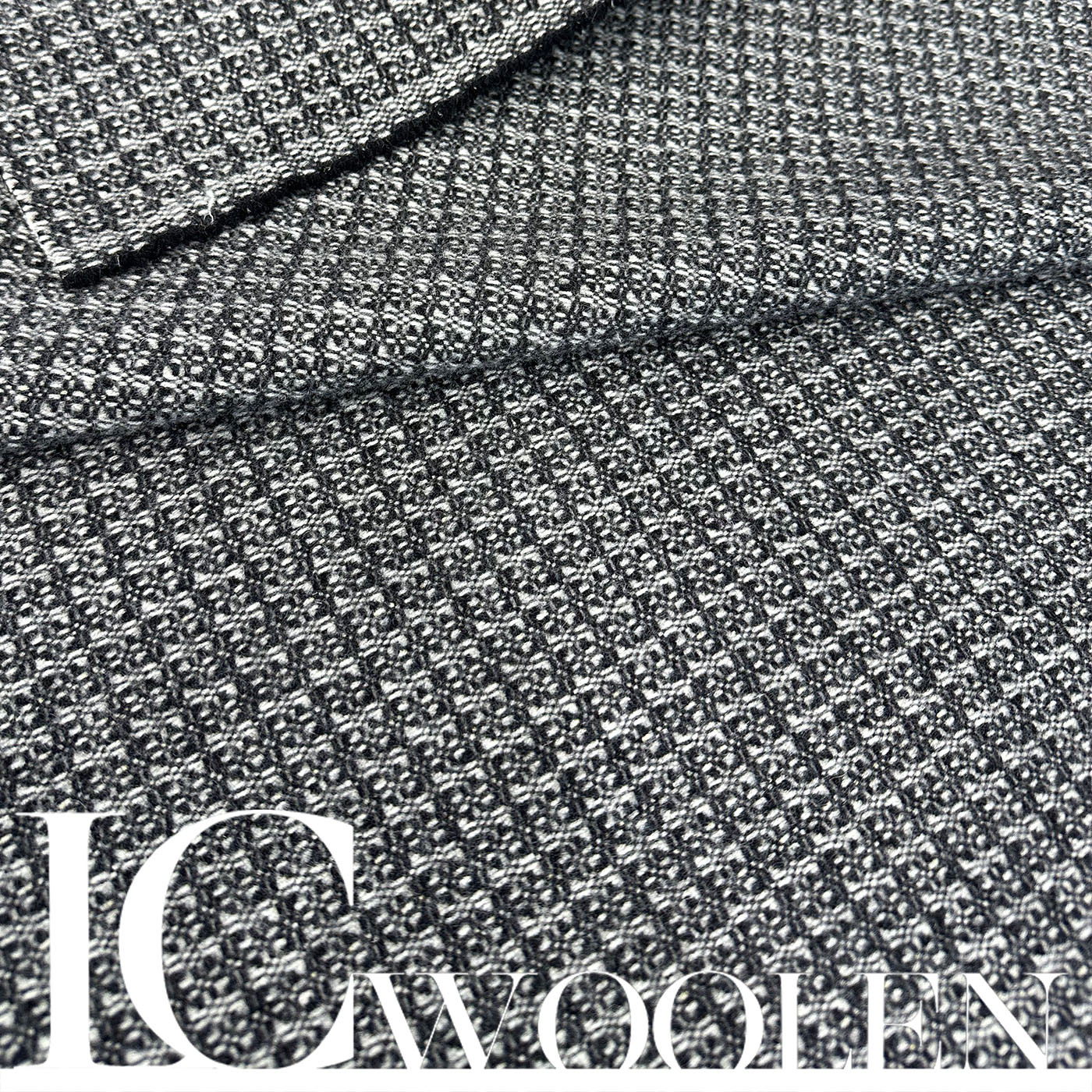 粗花呢格纹小香毛呢面料双面呢意单服装大衣布料外套马甲设计师