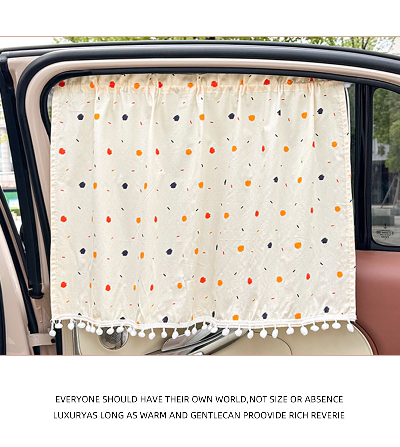 Car Sunshade Cotton Printed Car Sun Protection Sunshade Summer Universal Suction Cup Car Privacy Curtain